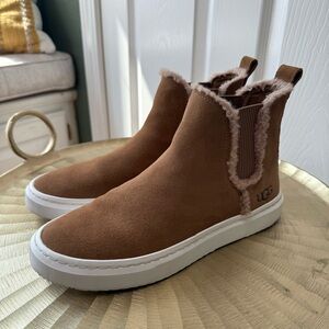 UGG Chestnut Suede Slip-On Boots